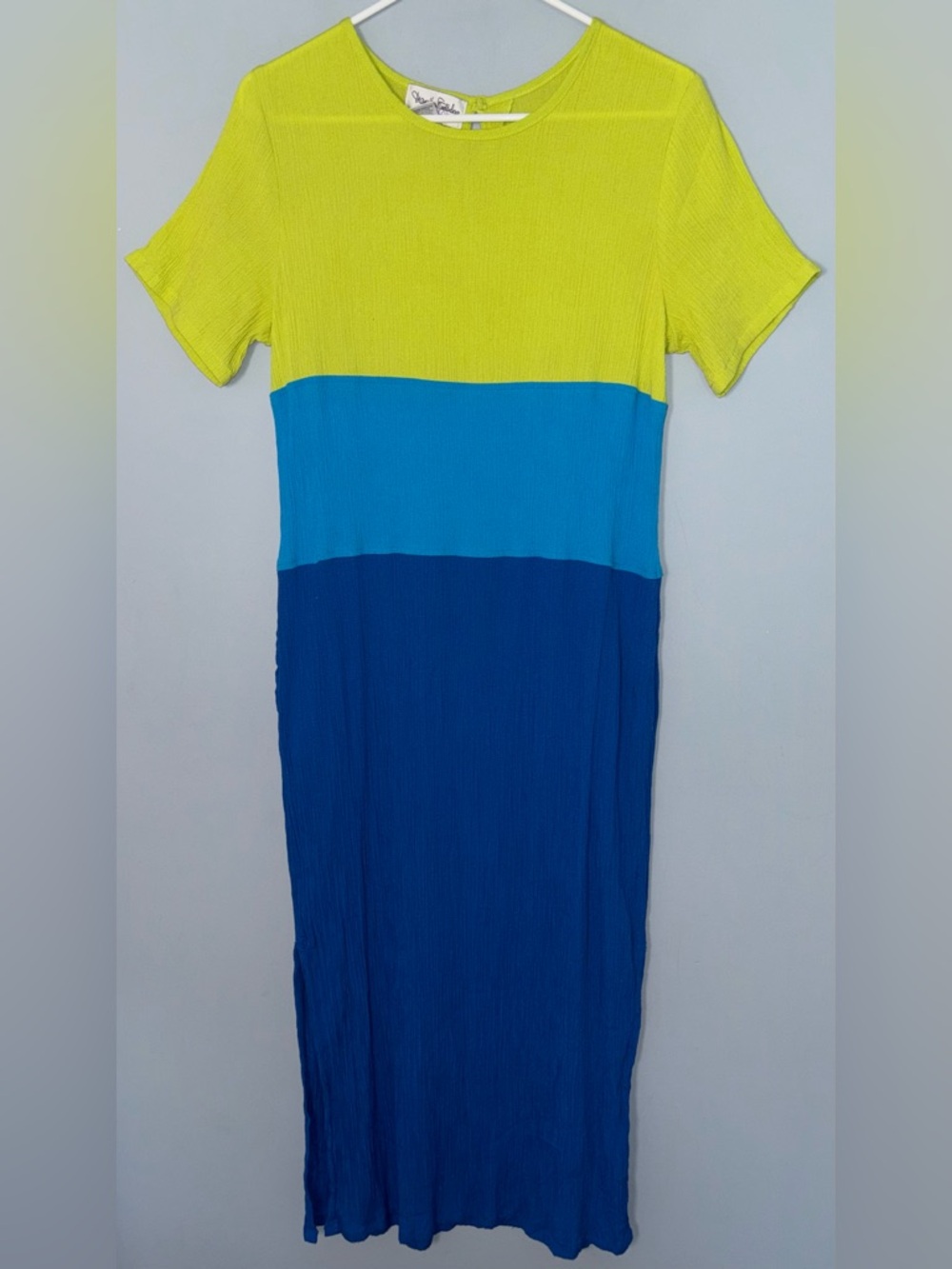 Diane Von Furstenberg Women’s Medium Colorblock Short-Sleeve Maxi Dress